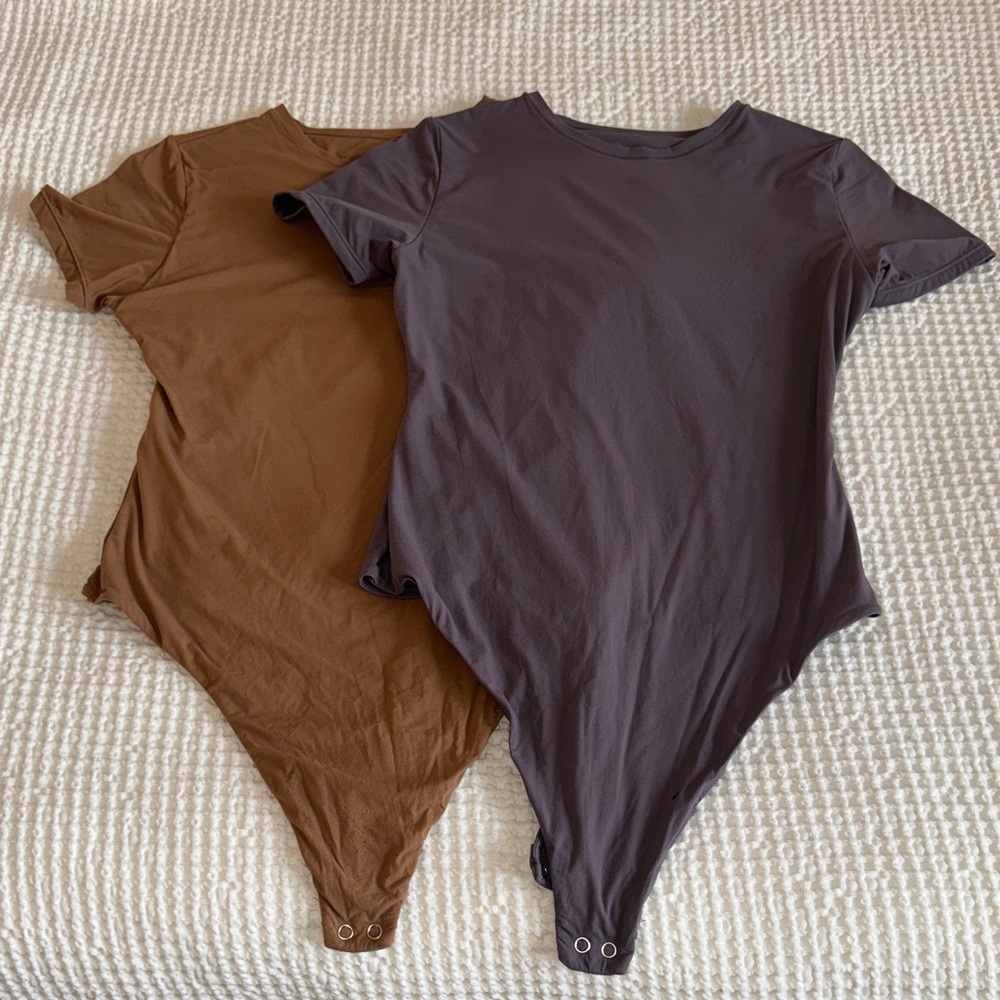 Auden Brown and Gray Bodysuits